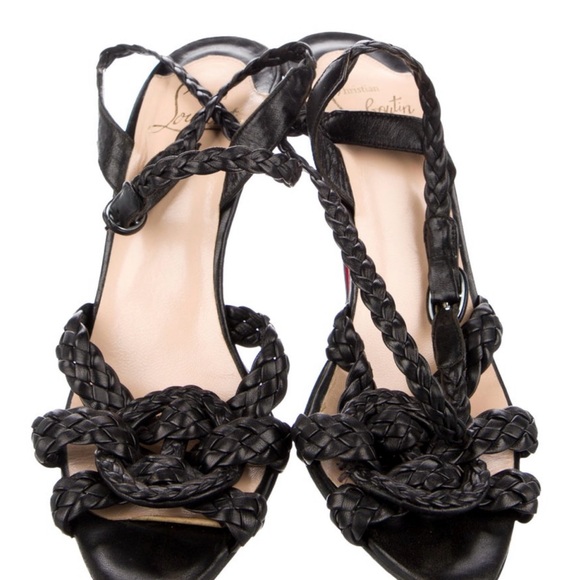 Christian Louboutin Leather Slingback Sandals - Picture 3 of 5